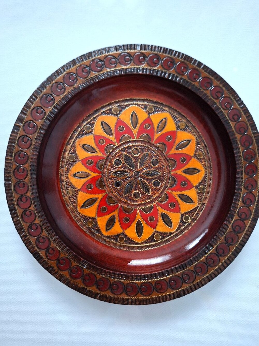 Handcarved Decorative Wooden Plate